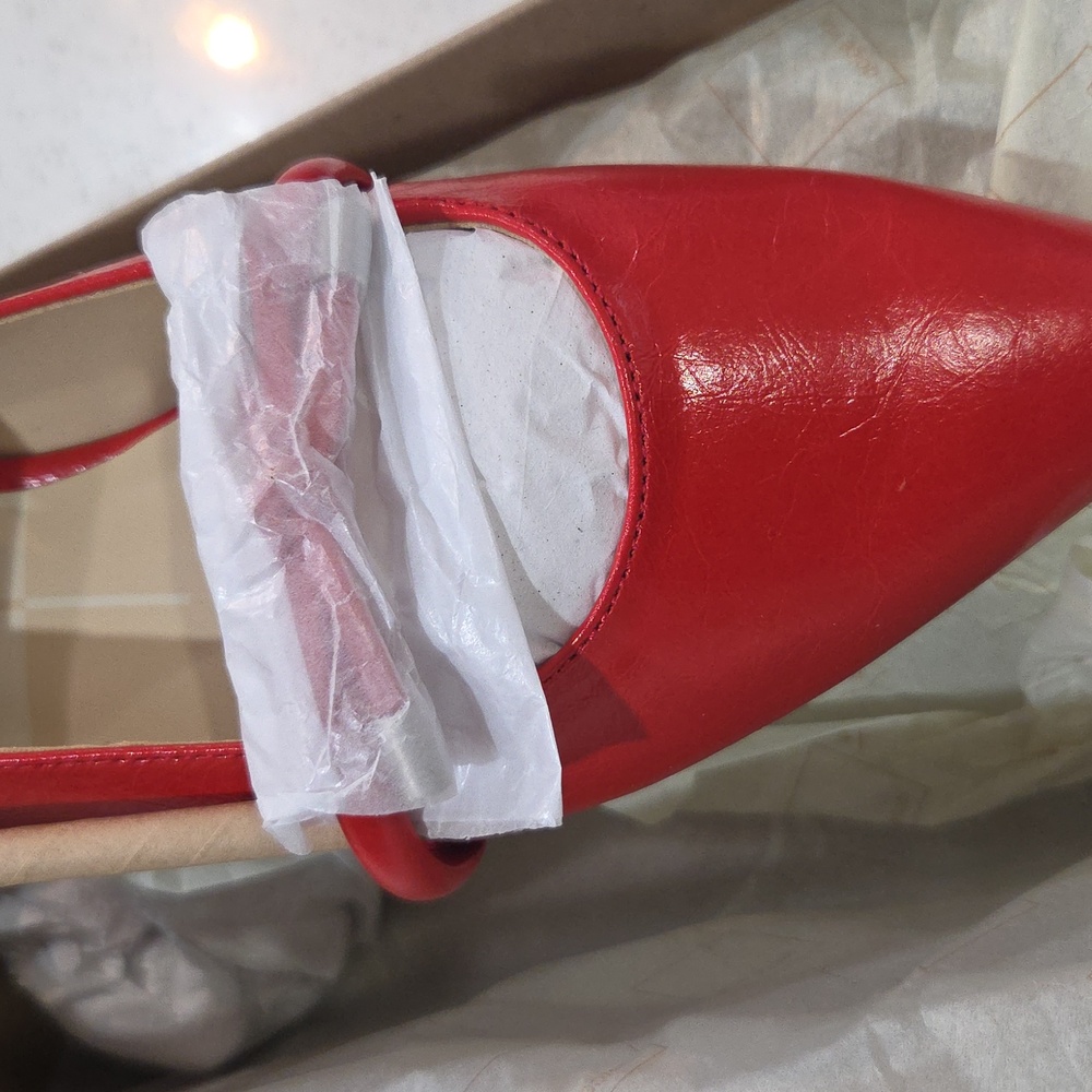 ❤️🔹️Dolce Vita 🔹️Payge Flats Chili Crinkle Patent Slingback - Picture 7 of 9
